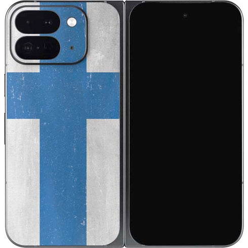 Finland Flag Distressed Google Pixel 9 Pro Fold Skin